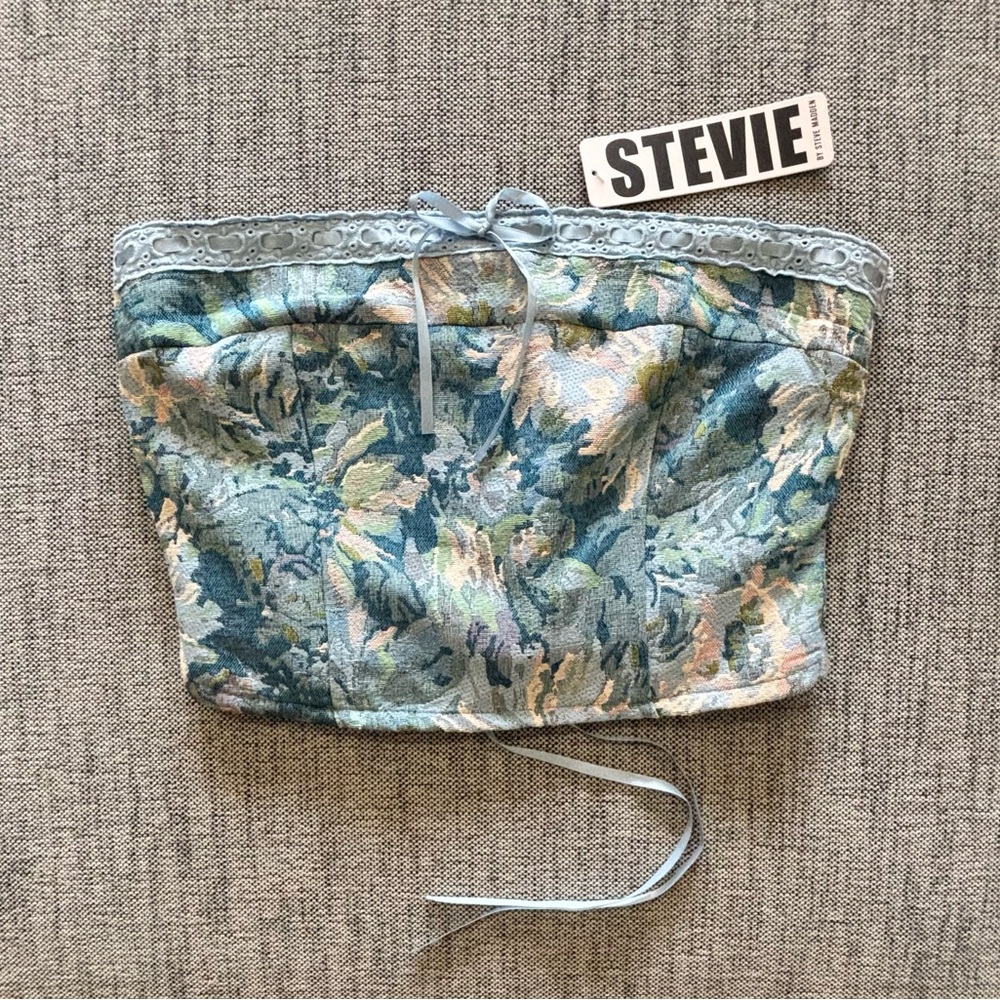 Steve Madden Blue Corset Top